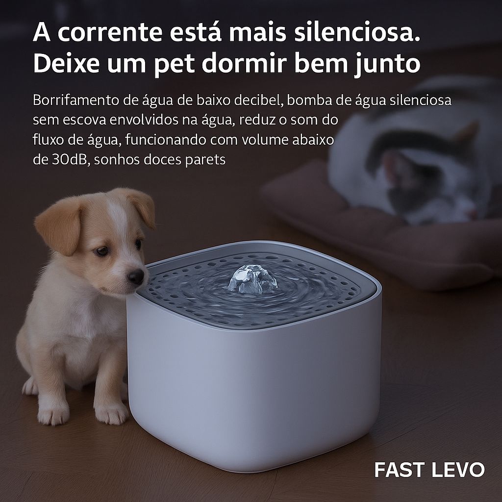 Fonte de Água Automática 3L para Gatos – Silenciosa, Filtrante e USB com recirculação automática, filtro, grande capacidade, bebedouro filtrante.